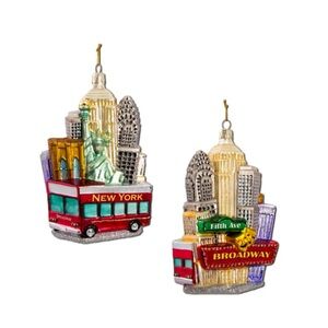Kurt Adler New York City Cityscape Glass Ornament Brand New
